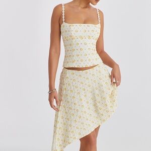 House of CB/Mistress Rocks Cloud Floral Embroidered Set (Top and Skirt)